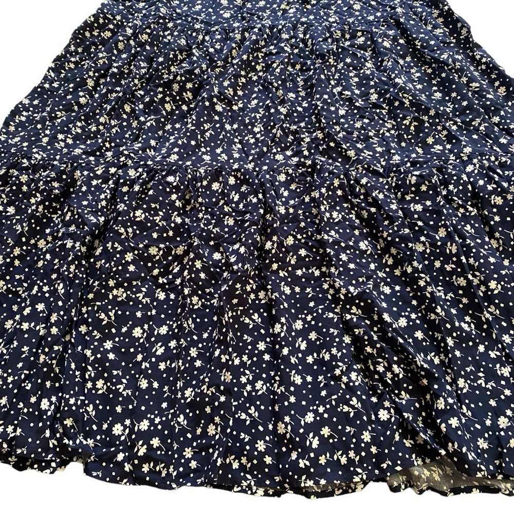 NWT CHAPS $90 Floral Fit & Flare Tie Waist Button Front Midi Dress Women’s Large - Picture 10 of 12